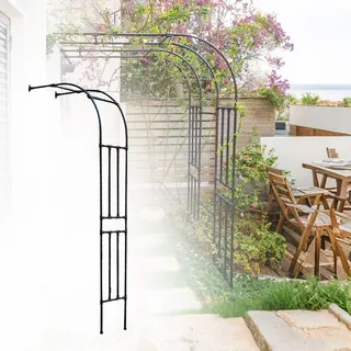 AJTXCSFOQL Rostfrei Rosenbogen Halbbogen Rankgitter Stahlrohr Verzinkt, 60 90 120 180 270 300 250 220 240 150 200 cm Rankhilfe Gartenbogen Torbogen für Kletterpflanzen ﻿(90cm/35.5inch)