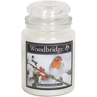 Woodbridge Große Duftkerze im Glas mit Deckel | Winter Wonderland | Duftkerze Winter | Kerzen lange Brenndauer | Raumduft für Zuhause | Kerze 2 Docht