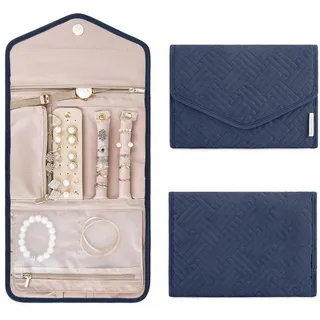 LuxusKollektion Schmuckkasten Schmuck Organizer Ringe Ohrringe Ketten Uhren Dunkelblau Groß-blau bunt
