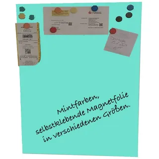 karofoilfix Magnetfolie Bunte Folie Magnetisch Mint – Selbstklebend +10 Magnete, 40 Größen 250 cm x 30 cm