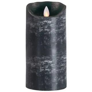 SOMPEX LED-Kerze Sompex Flame LED Echtwachskerze anthrazit 8x18cm (Kerze), mit Timer, Echtwachs, täuschend echtes Kerzenlicht schwarz