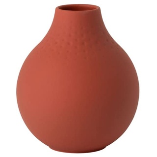 Villeroy und Boch - Manufacture Collier Terre Vase Perle klein, eindrucksvolle Blumenvase für Kommoden und die Festtafel, Premium Porzellan, Handwäsche