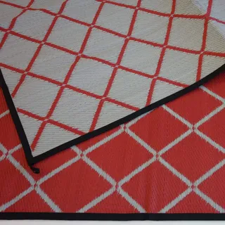 Schlauchland Outdoor Teppich Camping Matte  ́ ́ ́odooro WAVETEX Diamond 2,7m x 7m rot-grau *** VIELE GRÖSSEN + Farben * 450 g/m2 Zeltteppich Vorzelt Teppich Garten Spieldecke Wohnwagen Camper