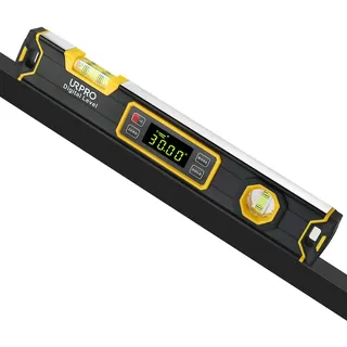 URPRO Neigungsmesser, digitales Torpedo-Niveau und Winkelmesser Neodym-V-Groove-Magnete Helles LCD-Display Smart Level IP54 staub-/wasserdicht