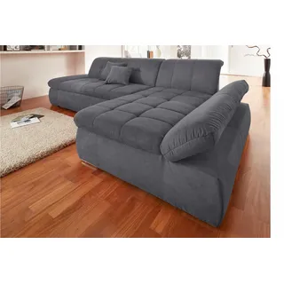DOMO collection Eckcouch Mikrofaser 3-Sitzer Grau