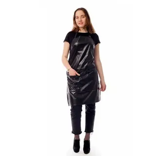 STM Company Kittelschürze Lederschürze, Friseurschürze Skin, (mit Taschen, Schürze, Damenschürze), Arbeitskleidung & Berufsbekleidung schwarz