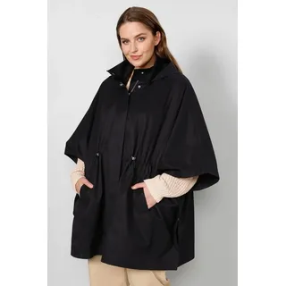 Sara Lindholm Outdoorjacke Cape oversized wasserabweisend Kapuze schwarz 2