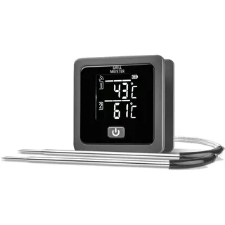 GRILLMEISTER 2 Fühler Grillthermometer Funk GFGT 433 B2 / Bluetooth GTGT 2.4 A2