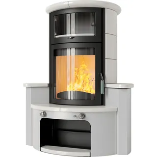 Kaminofen HARK 63 GT ECOplus 5 kW - Ofenkacheln: Creme-Weiß - Korpus: graphit