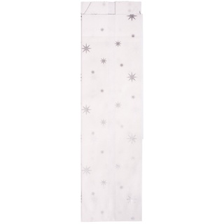 Rayher 67267606 Papier-Faltenbeutel mit silbernen Sternchen, 7 x 24 cm, Boden 5,5 cm, 70g/m2, Btl. 25 Stück, Papiertüten zum Sterne falten