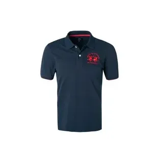 LA MARTINA Herren Polo-Shirt blau Baumwoll-Piqué, blau, NOS