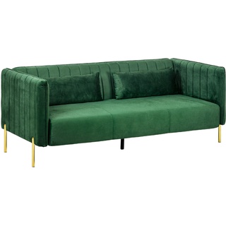 Sofa Für 3 Mit Kissen Grün (Farbe: Grün)