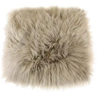 MACOSA Dekofell Platingrau Farben 35 cm echtes Lammfell modern Sitzplaid Sitzkissen Deko-Fell Tischdeko Echtfell Sitzauflage Stuhlkissen Fellteppich klein (Platingrau)