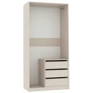 marmex möbel Kleiderschrank TRES 100 x 206 x 51 cm Beige/Grau