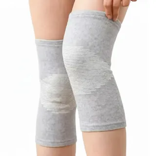 Bioaktiv Bambus Kniebandage 1 Paar, Atmungsaktiv & Elastisch mit Kompression, Kniebandagen für Damen & Herren für Sport, Fitness, Laufen, Joggen, Gym & Alltag, Kniestütze Rutschfest (Grau, L)