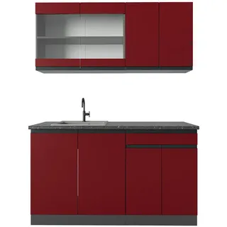Vicco Küchenzeile R-Line J-Shape 140 cm Rot
