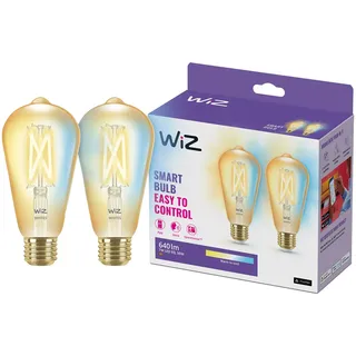 WiZ Edison Filamentlampe Doppelpack - Warmes bis kaltweißes Licht - E27