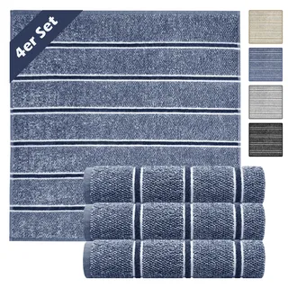 Lashuma Küchenhandtuch Frottee 50x50 cm, Lyon 3er Set Trockentücher Blau | Aus 100% Baumwolle in schwerer 440 gsm Qualität, saugstarkes Handtuch für Küche, Hände und zum Abtrocknen