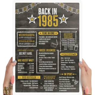 41 Geburtstag Mann & Frau Holzbild Back in 1985 Chronik personalisierbar zum Hinstellen/Aufhängen opt. beleuchtet, 41. Geschenk Frau, 41 Geburtstag Frauen & Männer, 41ter Geburtstag Deko Jahrgang 1985