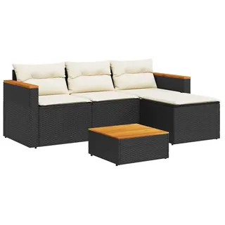 vidaXL Garten-Lounge-Set 3-tlg. schwarz