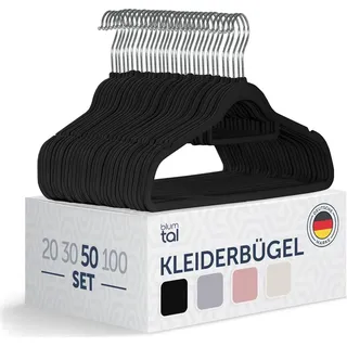 Blumtal Kleiderbügel Samt Schwarz 50 St.