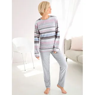 Schlafanzug NORMANN Gr. 40/42, grau (grau, meliert) Damen Homewear-Sets Pyjamas