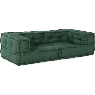 2-Sitzer-Modulsofa Grün 140x70x36 cm Stoff - Grün
