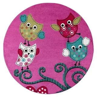 Kinderteppich Kids Eule  (Lila, Durchmesser: 160 cm, 100 % Polypropylen)