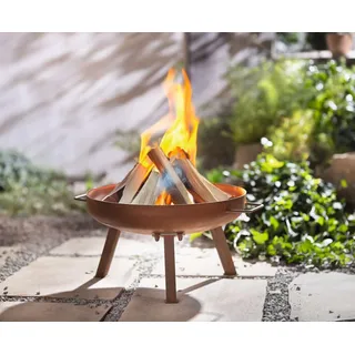 Dekoleidenschaft Feuerschale aus Cortenstahl, Ø 50 cm, Metall mit Rost Finish, Garten Feuerstelle, Lagerfeuer