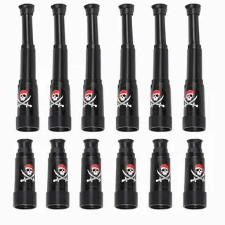 12 Stück Piraten Fernrohr Set | Ausziehbares Piratenteleskop, Dekoratives Kostümzubehör für Piratenparty, Karneval & Motto-Party