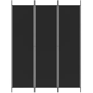 vidaXL Paravent Schwarz 150x200 cm Stoff