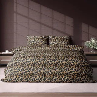 Traumschlaf Feinflanell Bettwäsche Leo Kissenbezug einzeln 40x80 cm - braun