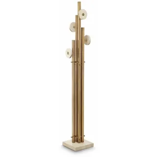 Casa Padrino Luxus Garderobenständer Vintage Messing / Beige H. 175,5 cm - Luxus Möbel
