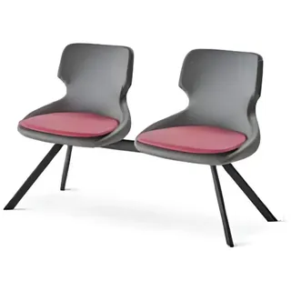 JVmoebel Loungesessel Bürostuhl Schwarz Bordeaux Leder mit ergonomischer Form (Packung, 1-St., 2-Sitzer Bürostuhl in Schwarz mit Bordeaux-Leder für Büros), Made in Europe schwarz