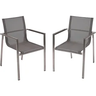Garden Pleasure Stapelstuhl SIENNA 56 x 64 x 85 cm grau 2 St.