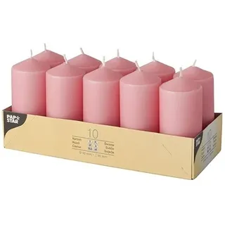 Papstar Stumpenkerze 9 x 4 cm 10 St. altrosa
