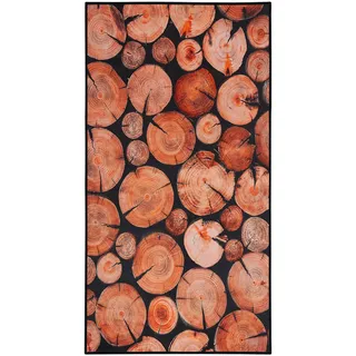 Beliani Kardere Kurzflorteppich 80 x 150 cm Braun/Schwarz