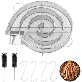 Freosen - Runder Rauchgenerator zum Räuchern von Fleisch, Fisch, Grill mit Bürste und Haken, Fleischräucherofen für Grills, Kesselräucheröfen und