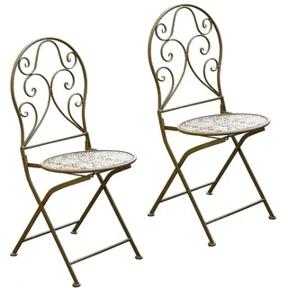 Hti-Living Lani Antik Gartenstuhl 40 x 40 x 93 cm grau 2 St.