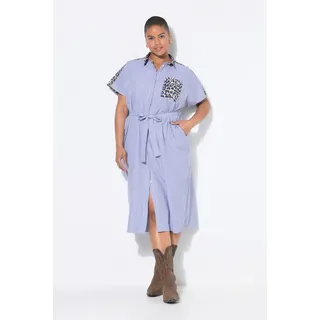Studio Untold Hemdblusenkleid Leo-Patch Blau 46/48