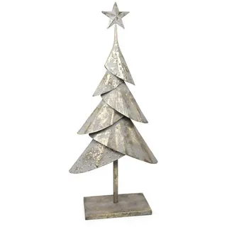 RIFFELMACHER & WEINBERGER Christbaumschmuck Deko Weihnachtsbaum mit Stern, Metall Gold Antik goldfarben