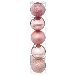 Atmosphera Créateur d'intérieur Weihnachtsbaumkugel Weihnachtskugeln, Ø 5 cm, 5er-Set rosa