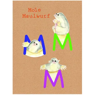 Komar Wandbild | ABC Animal M | Poster, Kinderzimmer, Buchstaben, Bild, Wohnzimmer, Schlafzimmer, Dekoration, Kunstdruck | ohne Rahmen | P036M-40x50 | Größe: 40 x 50 cm (Breite x Höhe)