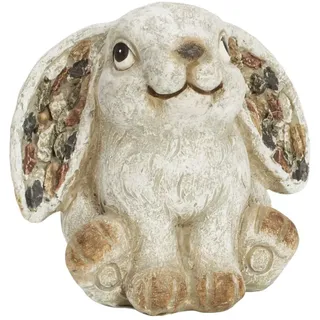 muchome Gartenfigur Hase, grau-braun, Höhe 13cm aus Polyresin für Garten, Blumenbeete Figur Kaninchen (Hase)