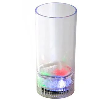 LED-Highlights Led Glas Becher Longdrinkglas 350 ml Led bunt oder blinkend Batterie wechselbar Bar Kunststoff Trinkglas beleuchtet Cocktailglas Leuchtglas
