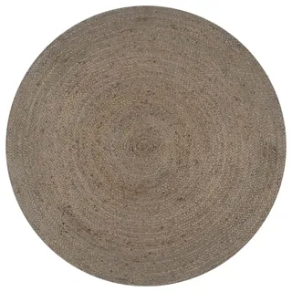 vidaXL Jute Handwebteppich Ø 90 cm Grau