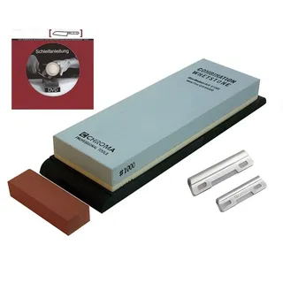 CHROMA Schleifstein ST-1/6 Schleifstein 1000/6500 + Schleifhilfe ST-G + Schleifanleitung