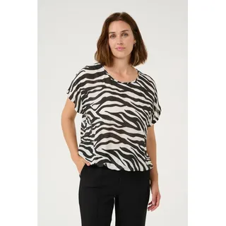 Kaffe Blusentop KAamber Black/Chalk Animal Print 38