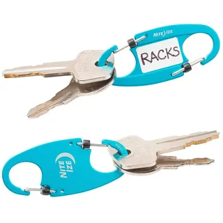 Nite Ize IdentiKey SlideLock Doppelkarabiner, Schlüsselkennung und Schlüsselhalter, Blau und Schwarz, 2 Stück, sortiert, Einheitsgröße, Modern