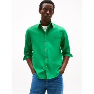 Tommy Hilfiger Businesshemd FLEX POPLIN SOLID unifarben, klassisch, regular fit, Baumwolle, Button-down-Kragen grün XXL (58)